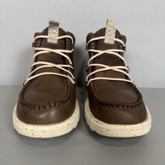 Hey Dudes Reyes Boots Women 10 Cocoa Brown Leather Slip On Pull Tab Ankle Bootie - Picture 2 of 10